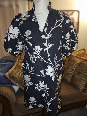 THML Black and White Floral Mini Dress